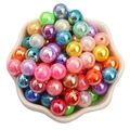 Bunte 6mm 8mm 10mm ABS Perlen mit AB-Effekt für DIY Schmuckherstellung und Bastelarbeiten - Mehrfarbig
