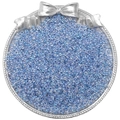 2mm hellblaue irisierende Glasperlen für DIY-Schmuckherstellung in silbernem Tablett - 2mm, 10g/Packung (ca. 900 Stk.) / Saphirblau
