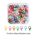 Sieraden maken set met 50 gekleurde 7x12mm karabijnsluitingen en opbergdoosje - karabijn sluiting / 50 Stuks per Verpakking (7x12mm) / Willekeurig Gemengde Kleuren