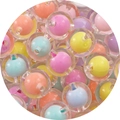Perle smerigliate colorate in perle per gioielli fai-da-te e catene per cellulari - 14mm / Confezione da 30 / Colori Misti Casuali / Perle trasparenti