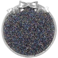 Iris 2mm Glasperlen mit Regenbogen-AB-Beschichtung für DIY Schmuck und Bastelarbeiten - 2mm, 10g/Packung (ca. 900 Stk.) / Schwarz