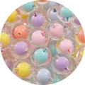 Perline doppie in acrilico con nucleo colorato per creazione gioielli fai da te - 16mm / Confezione da 20 Pezzi / Colori Misti Casuali / Perle trasparenti