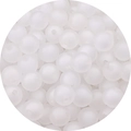 Perle in acrilico smerigliato bianco con foro centrale per gioielli e catene per telefoni - 8mm / Set da 50 pezzi / Bianco / Perle Smerigliate