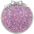 Mix aus 2mm rosa und lila schillernden AB Glasperlen in dekorativem Silbertablett - 2mm, 10g/Packung (ca. 900 Stk.) / Lila-Mix