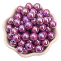 Perle rotonde in acrilico viola con rivestimento AB per gioielli fai-da-te in un piatto - Diametro 6mm (100 Pezzi/Confezione) / Viola scuro