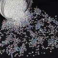 Mixed size iridescent aurora glass bubble beads for DIY resin and nail art deco - Diameter 2-2.5mm 450g/Pack / White
