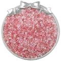 2mm irisierende rosa Glasperlen für DIY-Schmuck in einer silbernen Dekoschale - 2mm, 10g/Packung (ca. 900 Stk.) / Rot-Mix