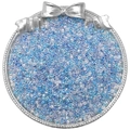 2mm schillernde Glasperlen in Pastellblau und Lila in Silberschale für DIY Handwerk - 2mm, 10g/Packung (ca. 900 Stk.) / Blau-Mix