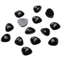 Narices triangulares de acrílico negro brillante con parte trasera plana para manualidades - 15x20mm (50 Piezas/Paquete) / Negro