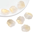 Champagne gold petal-shaped DIY beads with pearl finish for hair accessories, set of 6 - Lace Lotus Leaf / 5 Pieces/Pack (22x25mm) / White Gold