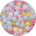 Perline di acrilico opaco colori macaron per gioielli fai-da-te e catene cellulari - 8mm / Set da 50 pezzi / Colori Misti Casuali / Perle Smerigliate