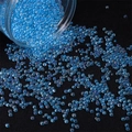Light blue bubble glass microbeads in a container for DIY resin and nail art crafts - 2-3.5mm Diameter (450g/Pack) / Blue