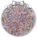 Mischung aus 4mm Glasperlen mit schillerndem Finish in einer Silberschale für DIY Schmuck - 2mm, 10g/Packung (ca. 900 Stk.) / Zufällige Mischfarben