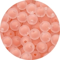 Perline rotonde in acrilico rosa smerigliato con fori per gioielli fai-da-te - 10mm / Set da 50 pezzi / Rosa Arancio / Perle Smerigliate