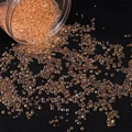 Tiny light orange transparent glass caviar beads for DIY handicrafts in glass jar - 2-3.5mm Diameter (450g/Pack) / Champagne
