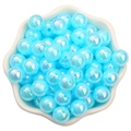 Glänzende hellblaue irisierende ABS-Perlimitat-Perlen für DIY-Schmuckherstellung - Seeblau