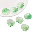 Green gradient 22x25mm glass flower beads with pearl finish for DIY hairpins - Lace Lotus Leaf / 5 Pieces/Pack (22x25mm) / Green