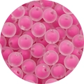 Perline in acrilico satinato con nucleo rosa acceso per gioielli fai da te e ciondoli - 10mm / Set da 50 pezzi / Rosa Rosso / Perle Smerigliate