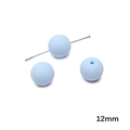 Perles acryliques mates bleu clair de 12 mm pour la création de bijoux DIY - 12mm / Perles rondes / 10 Pièces/Paquet / Bleu