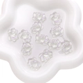 Cuentas de loto de vidrio iridiscente en tonos morados y verdes para joyería y tocados DIY - 5 Piezas/Paquete (21x16mm) / Transparente
