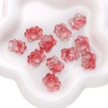 Colgantes de loto en cristal rosa con purpurina para bisutería artesanal hecha a mano - 5 Piezas/Paquete (21x16mm) / Oro y Rosa