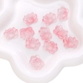 Light pink translucent glass lotus charms for DIY handmade jewelry and headwear - 5 Pieces/Pack (21x16mm) / Gradient Pink