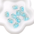 Light blue translucent lotus flower resin charms with pearlescent finish for DIY jewelry - 5 Pieces/Pack (21x16mm) / Gold Glitter Blue
