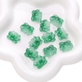 DIY Jewelry lotus flower beads in emerald green glass material for handmade accessories - 5 Pieces/Pack (21x16mm) / Gradient Green