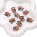 Lotus flower glass beads in gradient amber with gold foil for DIY jewelry making - 5 Pieces/Pack (21x16mm) / Gradient Red Brown