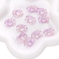 DIY purple lotus flower charms in glass resin finish with golden glitter for jewelry making - 5 Pieces/Pack (21x16mm) / Gold Glitter Light Purple