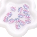 Pink and blue gradient lotus flower beads with gold glitter for DIY jewelry making - 5 Pieces/Pack (21x16mm) / Gradient Blue Purple