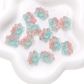 Gradient pink and blue glass lotus flower charms for DIY handmade jewelry making - 5 Pieces/Pack (21x16mm) / Gradient Pink Green