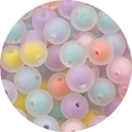 Perle in acrilico smerigliato con anima colorata per gioielli fai-da-te e catenine - 12mm / Set da 50 pezzi / Colori Misti Casuali / Perle Smerigliate
