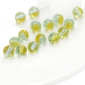 Starry gradient yellow and blue resin beads with fine glitter for DIY jewelry making - 12mm Yellow-Blue (5 Pieces/Pack)