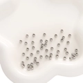 Polierte silberne 304 Edelstahlperlen für DIY Schmuckherstellung und Bastelarbeiten - Ca. 4mm (50 Stück/Packung) / Stahlfarben