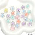 Pastel acrylic flower beads in mixed colors for DIY jewelry making and crafts 14x13mm - Flower Bead-in-bead