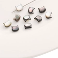 Cuentas de concha con forma de gato y brillo nacarado para diseño de joyas DIY - Cabeza de Gato (Agujero Horizontal) / 6x7mm (1 Pieza/Paquete) / Madreperla negra