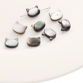 Cuentas de cabeza de gato de concha natural con agujeros horizontales para joyería DIY - Cabeza de Gato (Agujero Horizontal) / 8x10mm (1 Pieza/Paquete) / Madreperla negra