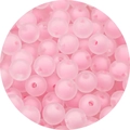 Perline fai-da-te in acrilico rosa opaco per catenine per cellulari e collane fatte a mano - 14mm / Perle Smerigliate / 30 Pezzi/Confezione / Rosa
