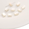 Cuentas de nácar natural con forma de gato y agujero vertical para bisutería DIY - Cabeza de Gato (Agujero Vertical) / 8x10mm (1 Pieza/Paquete) / Concha Blanca