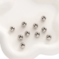 Polierte silberne Edelstahl-Rundperlen für DIY-Schmuckherstellung und Handwerksprojekte - Ca. 10mm (10 Stk./Packung) / Stahlfarben