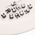 Cuentas de nácar negro natural con forma de conejo para hacer joyas DIY - Cabeza de Conejo (Agujero Vertical) / 7x9mm (1 Pieza/Paquete) / Concha Negra