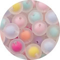 Perline acriliche opache con nucleo interno, colori macaron assortiti per gioielli fai-da-te - 16mm / Perle Smerigliate / 20 Pezzi/Confezione / Colori Misti Casuali