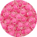 Perle in acrilico rosa brillante e trasparenti con fori per gioielli fai da te - 10mm / Perle trasparenti / 50 Pezzi/Confezione / Rosa Rosso