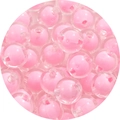 Perle in acrilico rosa con effetto doppio strato per gioielli fai-da-te e catene - 10mm / Perle trasparenti / 50 Pezzi/Confezione / Rosa