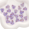 Translucent purple resin Christmas tree charms with colorful dots for DIY jewelry - 1 Piece/Pack / Purple