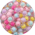 Perle acriliche colorate con guscio trasparente e anima bicolore per gioielli fai-da-te - 10mm / Perle trasparenti / 50 Pezzi/Confezione / Colori Misti Casuali