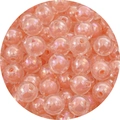 Cuentas redondas de acrílico rosa melocotón iridiscente para joyería y teléfonos - 8mm / Cuentas Galvanizadas / 50 Piezas/Paquete / Rosa Anaranjado