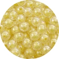 Cuentas de acrílico amarillo pálido iridiscentes con acabado AB para bisutería DIY - 8mm / Cuentas Galvanizadas / 50 Piezas/Paquete / Amarillo