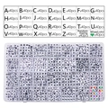 DIY alphabet bead set with 26 letters in a 28-grid organizer for jewelry making - 26 Letters + Heart + Number (Square Beads 6x6mm) / 28 Grids Boxed (Total 1120 Pcs)